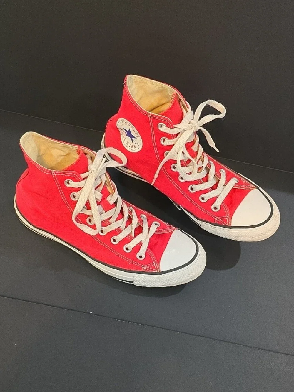 Converse High Top All Star Sneakers in Red with White Women Size 8.5 Men 6.5